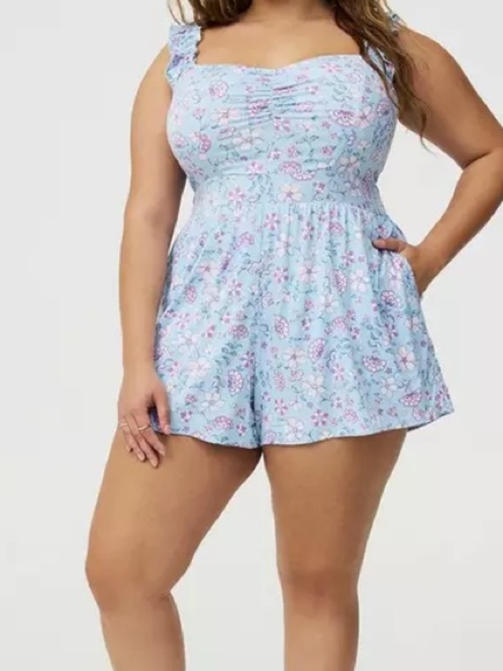 Light Blue Floral Romper